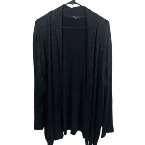 Vikki Vi Classic Kimono Jacket Cardigan Womens 3X Black Stretch Office Top New